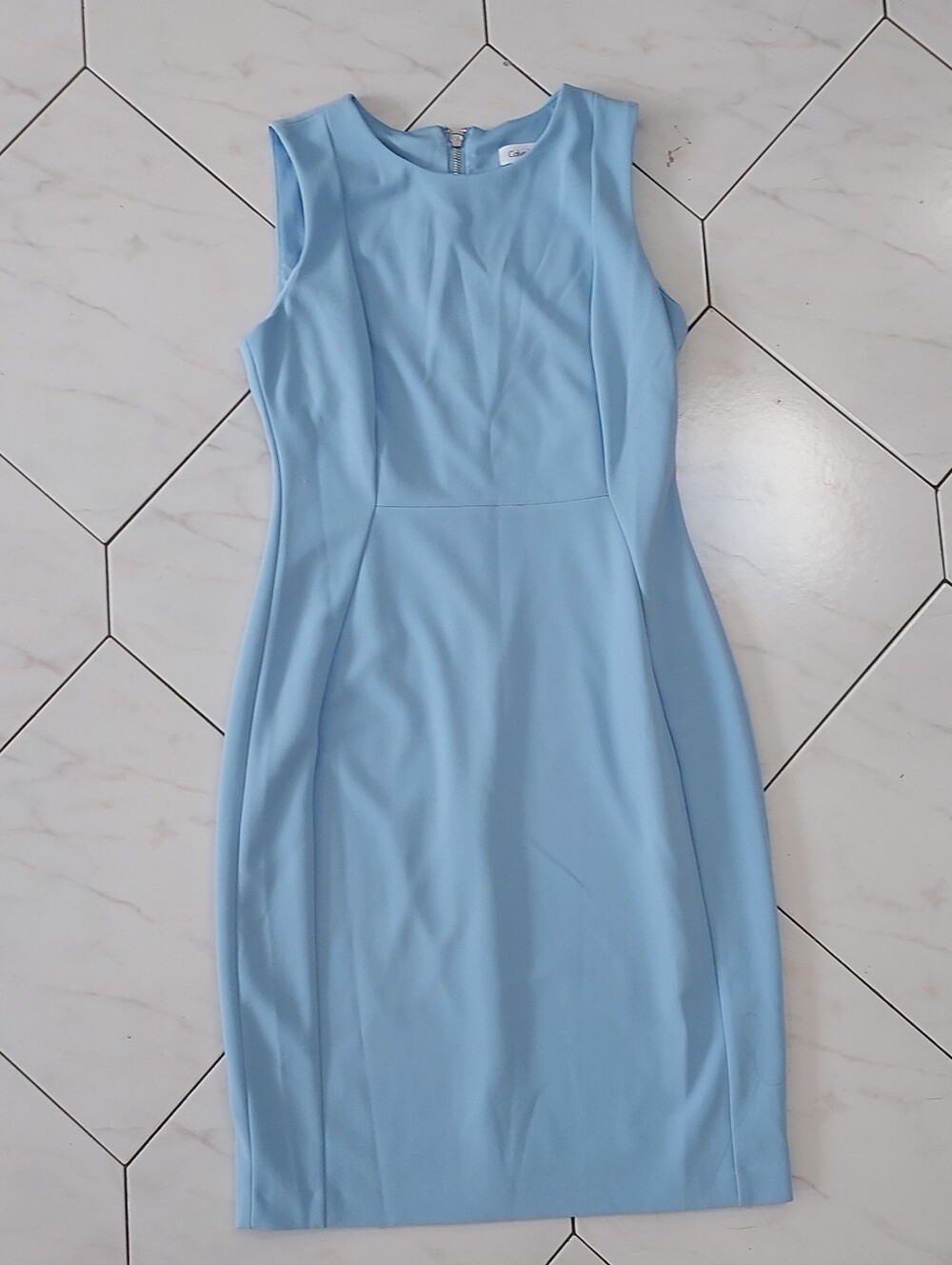 Calvin Klein Pastel Blue Sheath Dress Size 10